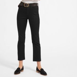 Everlane Kick Crop Jean in Black with Raw Hem